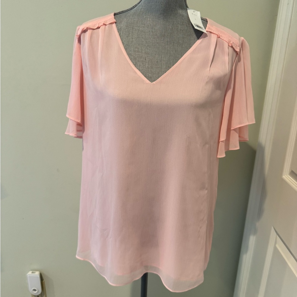 NWT Banana Republic Light Pink V-Neck Blouse